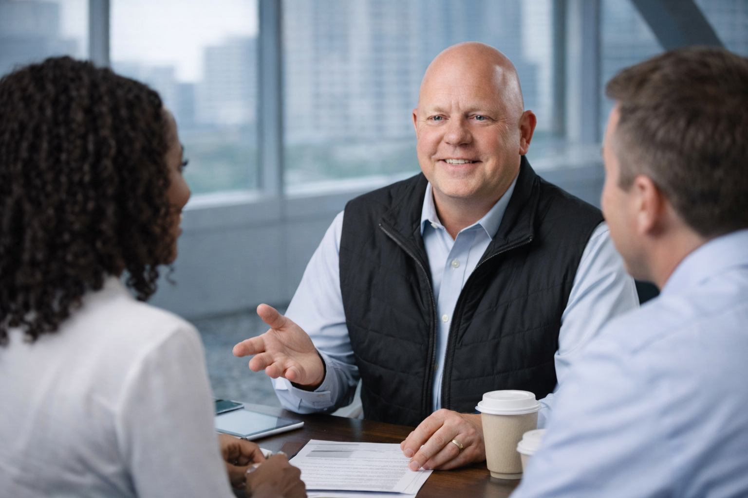 Chad meeting with clients