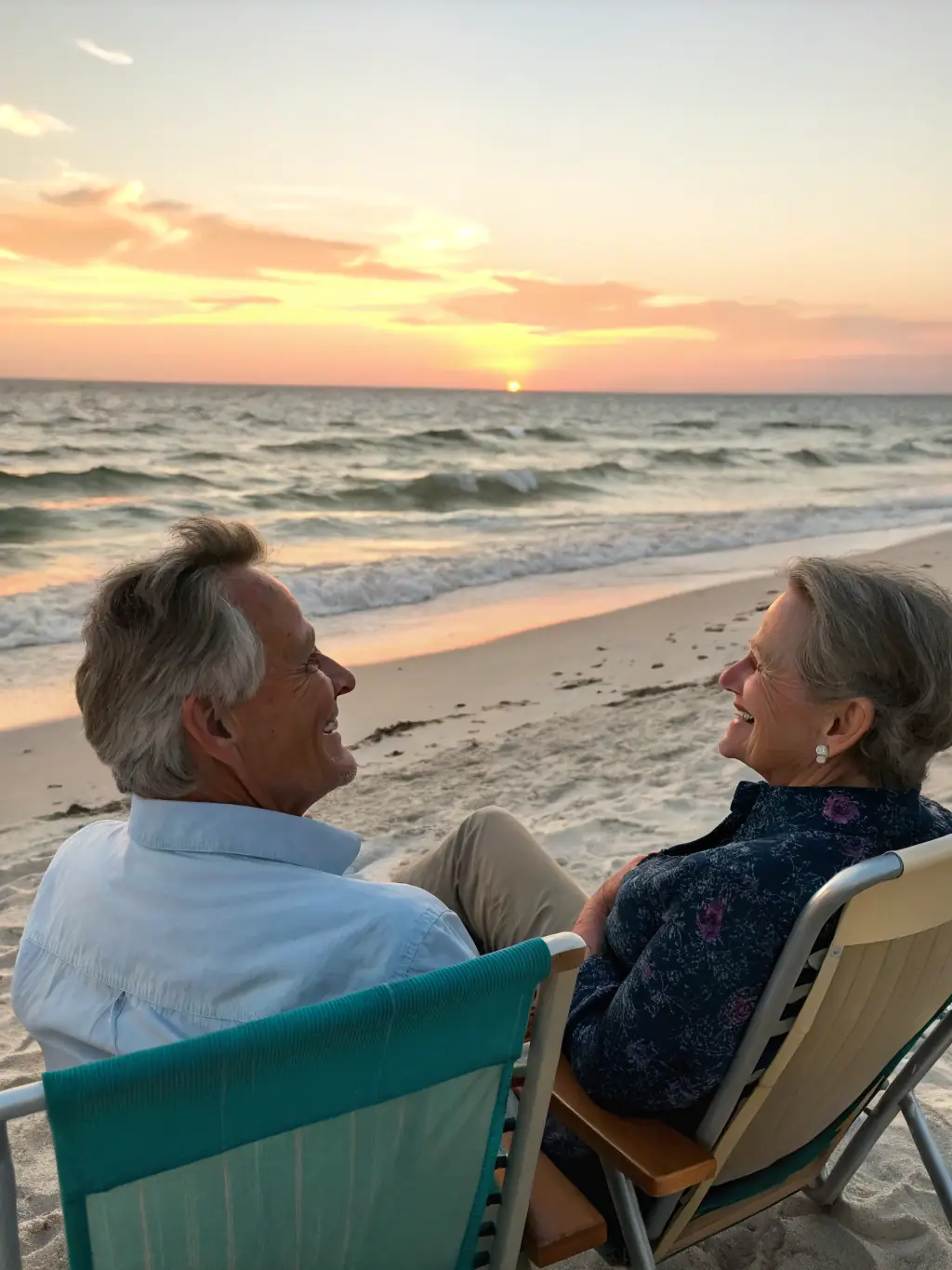 An image of a serene, older couple enjoying retirement by the sea, symbolizing the peace of mind that comes with secure financial planning.